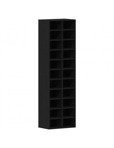 Scarpiera Rovere Nero 54x34x183 cm in Legno Multistrato