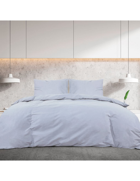 Set Copripiumino Grigio 260x220 cm in Cotone