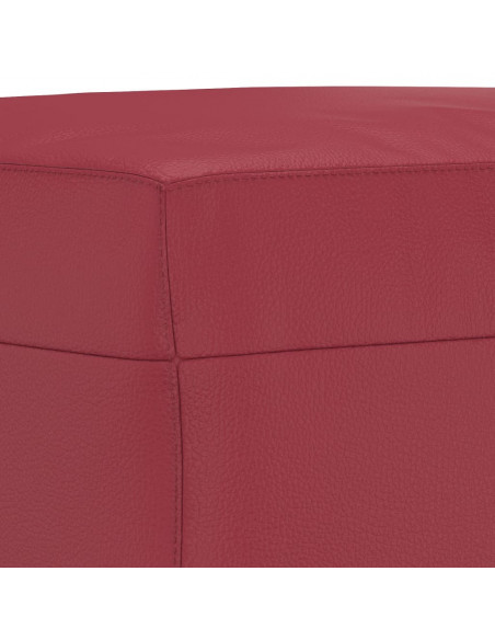Set di Divani 3 pz con Cuscini Rosso Vino in Similpelle