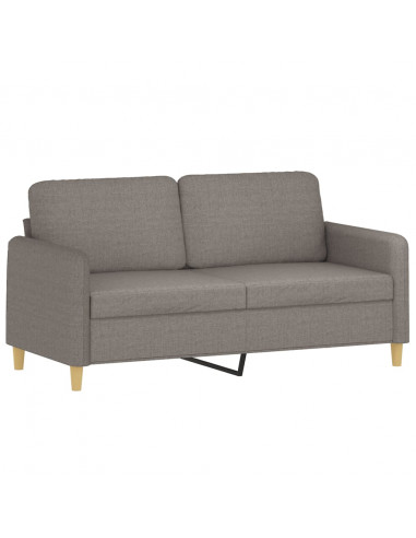 Set di Divani 3 pz con Cuscini Tortora in Tessuto