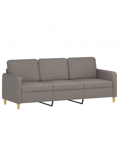 Set di Divani 3 pz con Cuscini Tortora in Tessuto