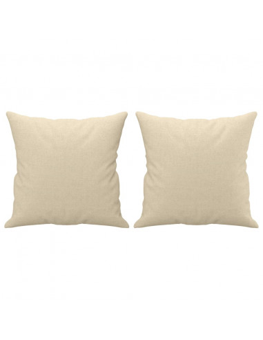 Set Divani 2 pz con Cuscini Crema in Tessuto