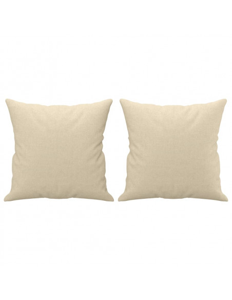 Set Divani 2 pz con Cuscini Crema in Tessuto