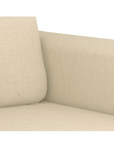 Set Divani 3 pz con Cuscini Crema in Tessuto