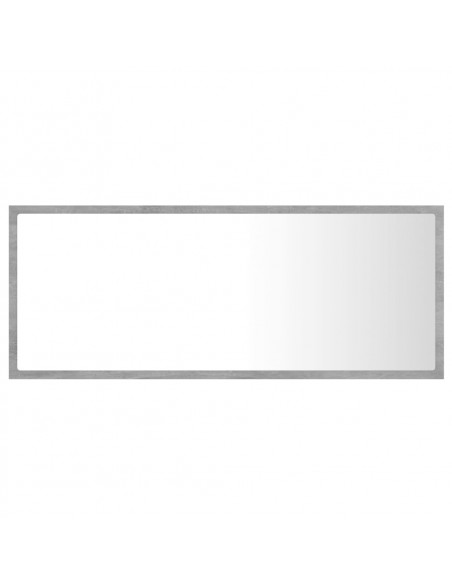 Specchio da Bagno a LED Grigio 100x8,5x37 cm in Acrilico