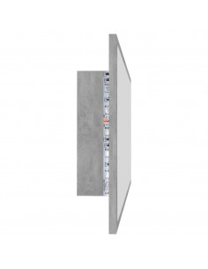 Specchio da Bagno a LED Grigio 100x8,5x37 cm in Acrilico 2