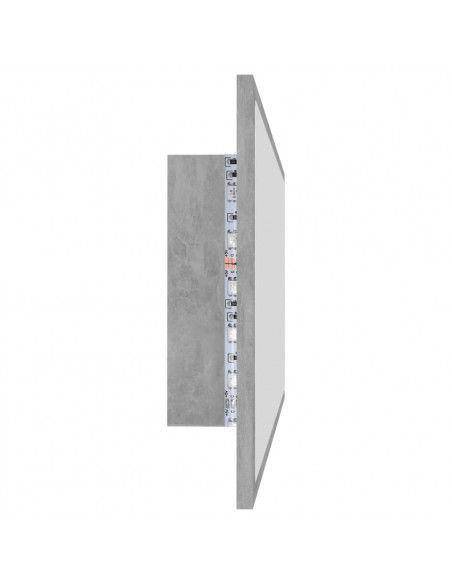 Specchio da Bagno a LED Grigio 100x8,5x37 cm in Acrilico