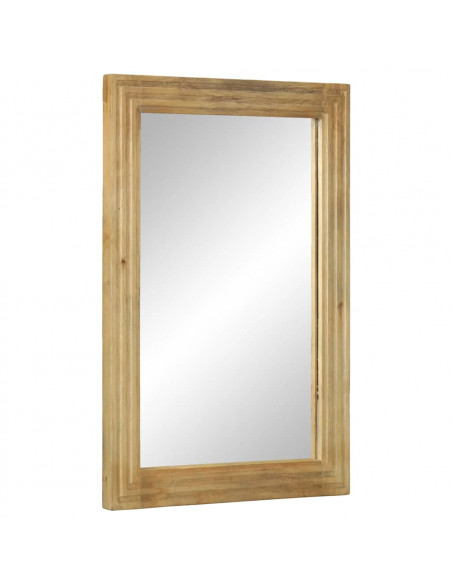 Specchio da Bagno Marrone 50x70x3 cm in Legno Massello di Mango