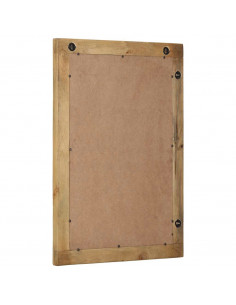 Specchio da Bagno Marrone 50x70x3 cm in Legno Massello di Mango 2