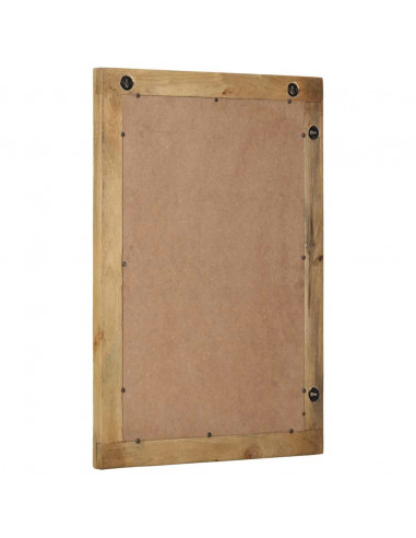 Specchio da Bagno Marrone 50x70x3 cm in Legno Massello di Mango