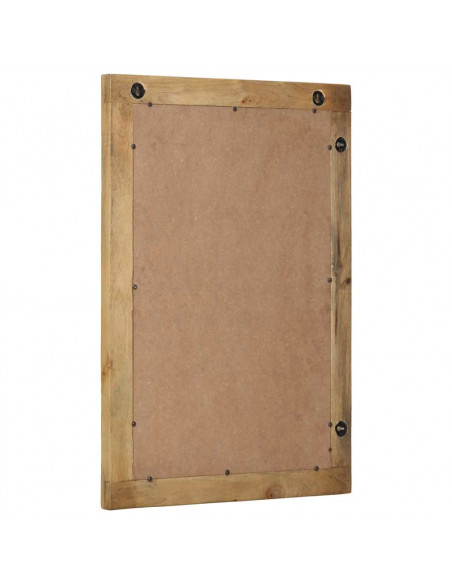 Specchio da Bagno Marrone 50x70x3 cm in Legno Massello di Mango