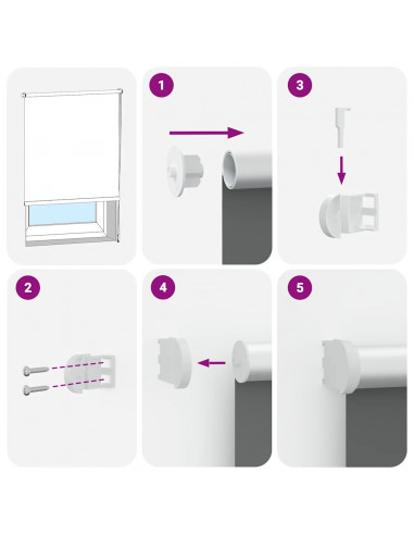Tenda a Rullo Oscurante 120x210 cm Larghezza Tessuto 116,6 cm