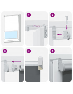 Tenda a Rullo Oscurante 125x130 cm Larghezza Tessuto 121,6 cm 2