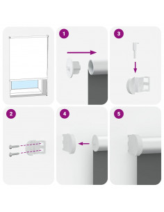 Tenda a Rullo Oscurante 140x210 cm Larghezza Tessuto 136,6 cm 2