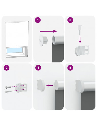 Tenda a Rullo Oscurante 140x230 cm Larghezza Tessuto 136,6 cm