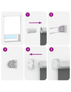 Tenda a Rullo Oscurante 60x150 cm Larghezza Tessuto 55,7 cm 2