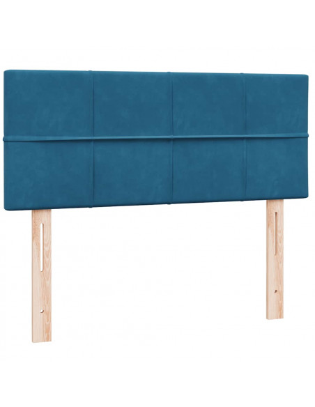Letto a Molle con Materasso e LED Blu Scuro 120x210 cm in Velluto
