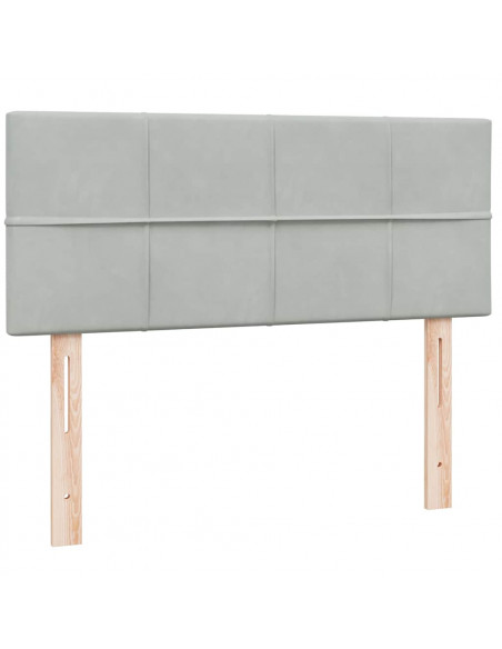 Letto a Molle con Materasso e LED Grigio Chiaro 120x210cm Velluto