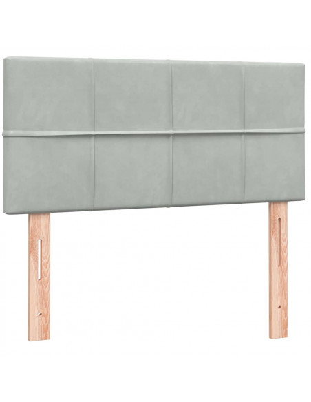 Giroletto a Molle con Materasso Grigio Chiaro 80x220 cm Velluto