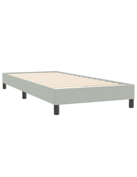 Giroletto a Molle con Materasso Grigio Chiaro 90x220 cm Velluto