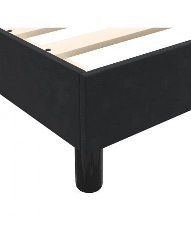 Letto a Molle con Materasso e LED Nero 140x210 cm in Velluto