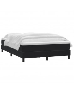 Giroletto a Molle con Materasso Nero 160x220 cm in Velluto 2