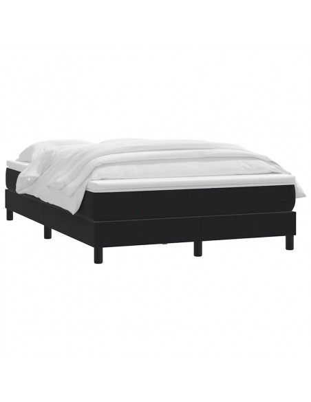 Giroletto a Molle con Materasso Nero 160x220 cm in Velluto