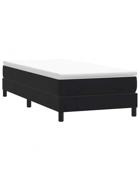 Giroletto a Molle con Materasso Nero 80x220 cm Velluto