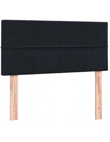 Letto a Molle con Materasso e LED Nero 90x210 cm in Velluto