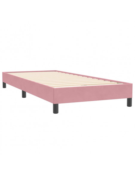 Giroletto a Molle con Materasso Rosa 100x220 cm in Velluto
