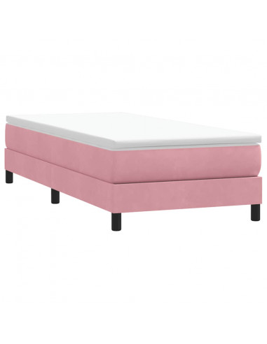 Giroletto a Molle con Materasso Rosa 100x220 cm in Velluto