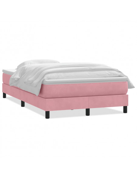 Giroletto a Molle con Materasso Rosa 120x220 cm in Velluto