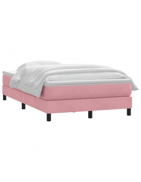 Giroletto a Molle con Materasso Rosa 120x220 cm in Velluto