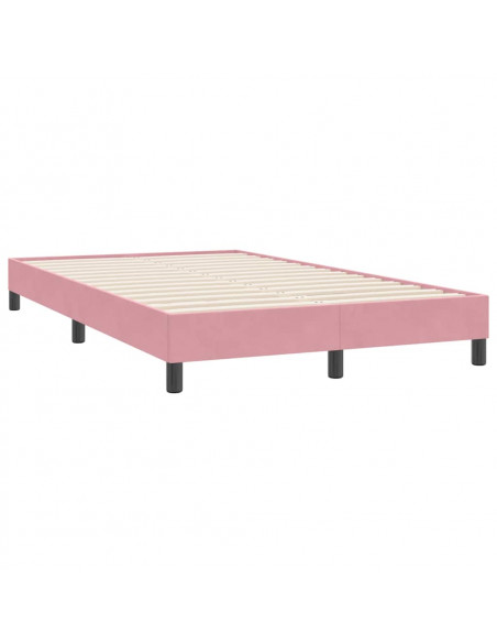 Giroletto a Molle con Materasso Rosa 120x220 cm in Velluto