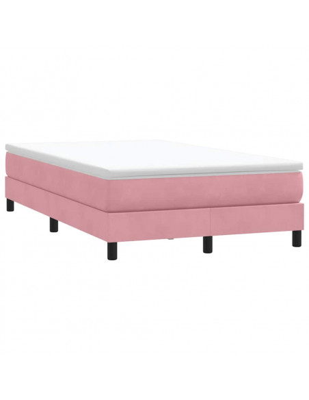 Giroletto a Molle con Materasso Rosa 120x220 cm in Velluto