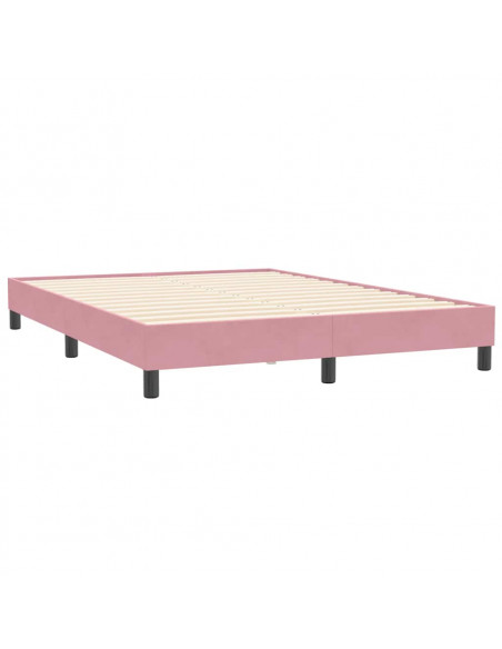Giroletto a Molle con Materasso Rosa 160x210 cm in Velluto