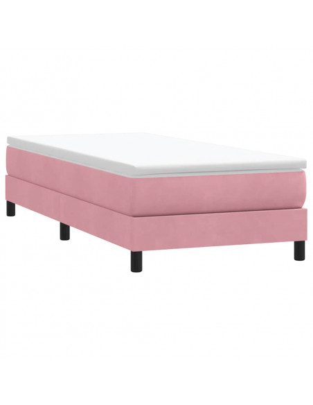 Giroletto a Molle con Materasso Rosa 80x220 cm Velluto