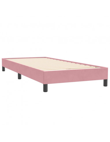 Giroletto a Molle con Materasso Rosa 90x220 cm Velluto