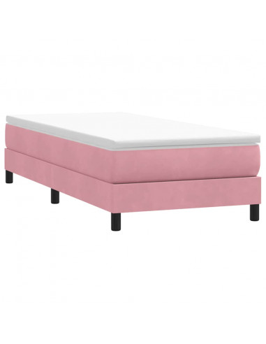 Giroletto a Molle con Materasso Rosa 90x220 cm Velluto