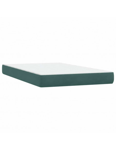 Giroletto a Molle con Materasso Verde Scuro 120x210 cm Velluto
