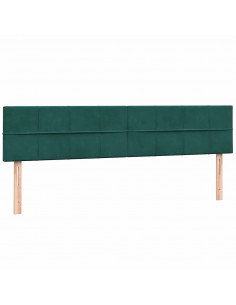 Letto a Molle con Materasso e LED Verde Scuro 180x220 cm Velluto