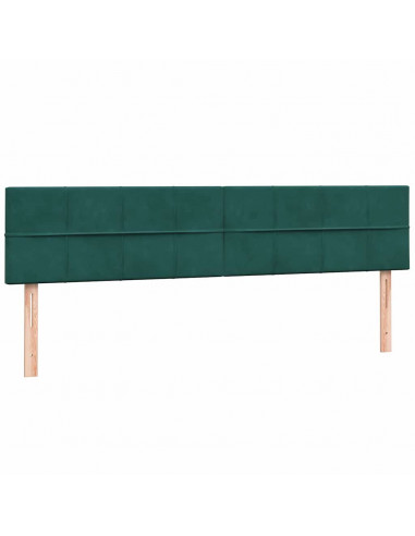 Letto a Molle con Materasso e LED Verde Scuro 180x220 cm Velluto