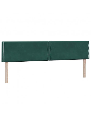 Letto a Molle con Materasso e LED Verde Scuro 180x220 cm Velluto