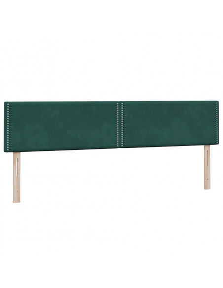 Letto a Molle con Materasso e LED Verde Scuro 180x220 cm Velluto