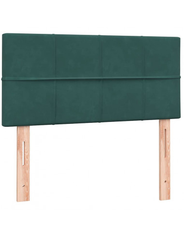 Letto a Molle con Materasso e LED Verde Scuro 90x210 cm Velluto