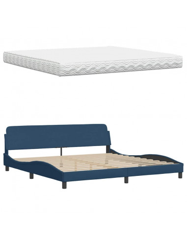 Giroletto con Materasso Blu 200x200 cm in Tessuto