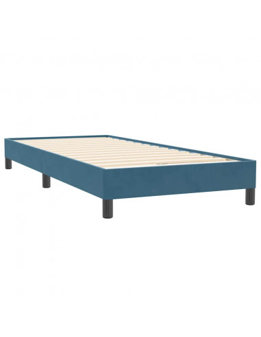 Letto a Molle senza Materasso Blu Scuro 100x220 cm in Velluto