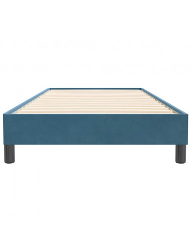 Letto a Molle senza Materasso Blu Scuro 100x220 cm in Velluto