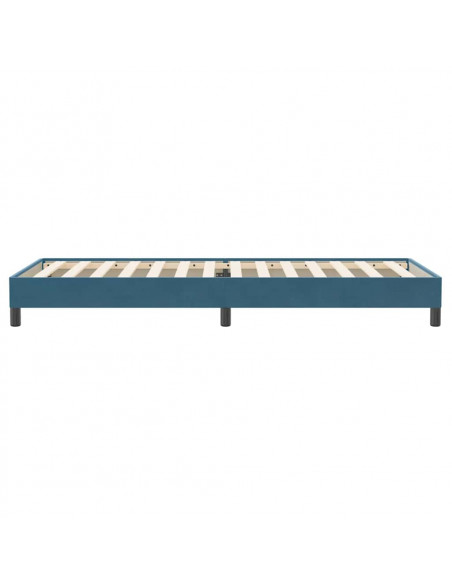 Letto a Molle senza Materasso Blu Scuro 100x220 cm in Velluto