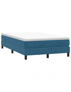 Letto a Molle senza Materasso Blu Scuro 120x220 cm in Velluto 2